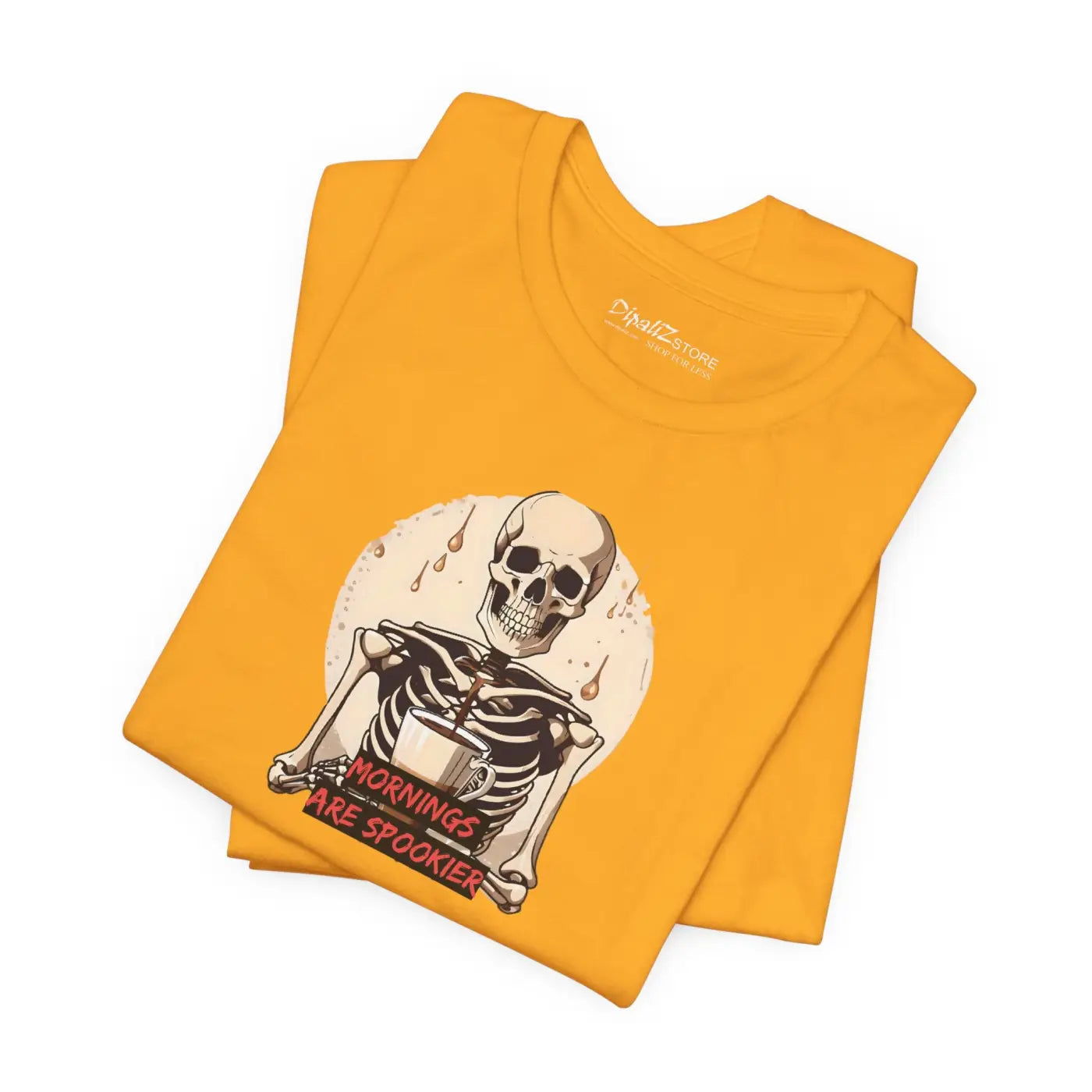 Skeleton Coffee Tee - Spooky Halloween Unisex Shirt - DipaliZ