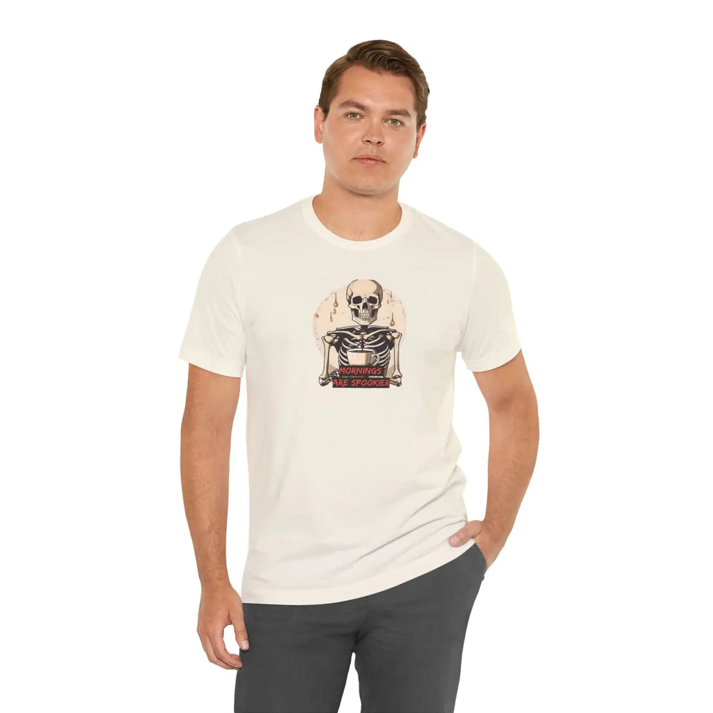 Skeleton Coffee Tee - Spooky Halloween Unisex Shirt - DipaliZ