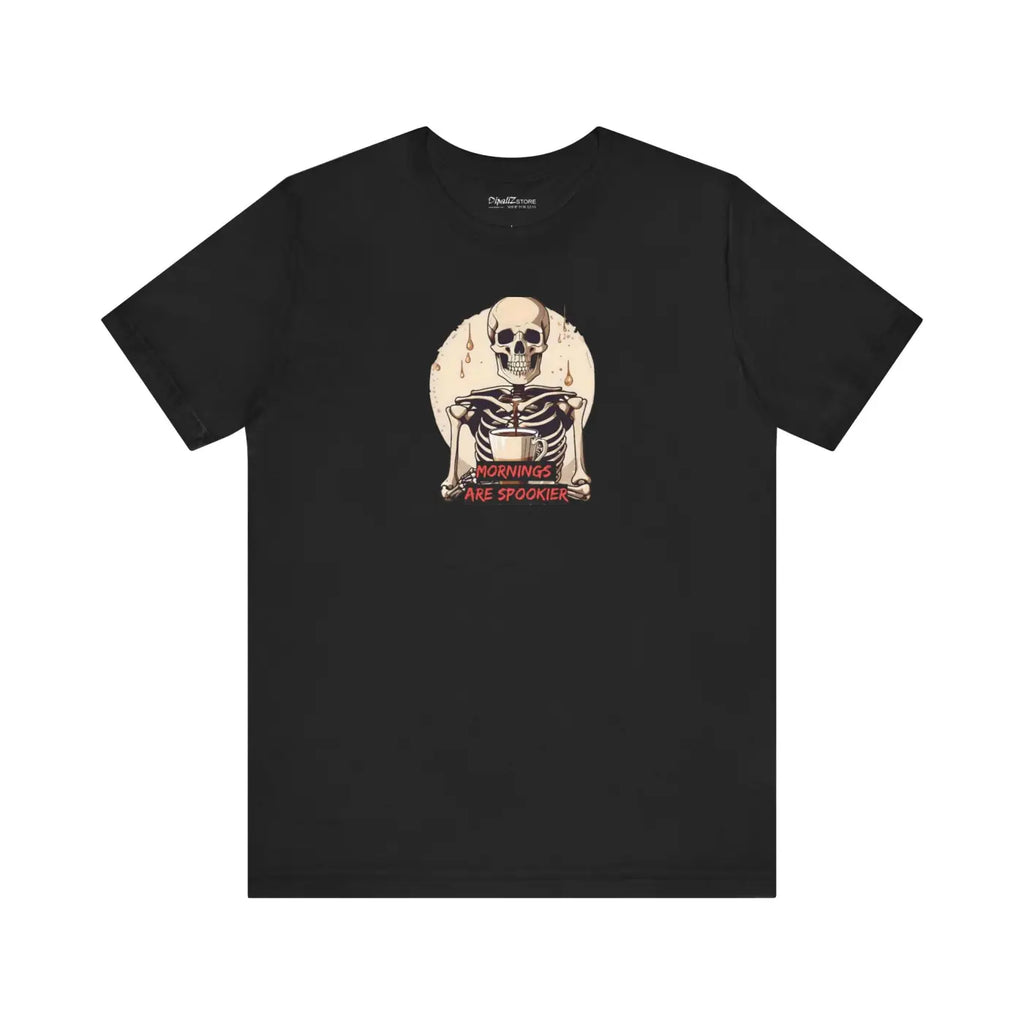 Skeleton Coffee Tee - Spooky Halloween Unisex Shirt - DipaliZ
