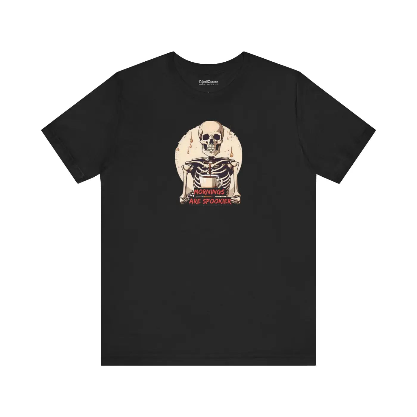 Skeleton Coffee Tee - Spooky Halloween Unisex Shirt - DipaliZ