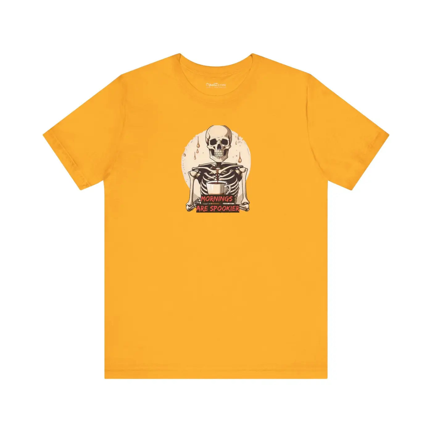 Skeleton Coffee Tee - Spooky Halloween Unisex Shirt - DipaliZ