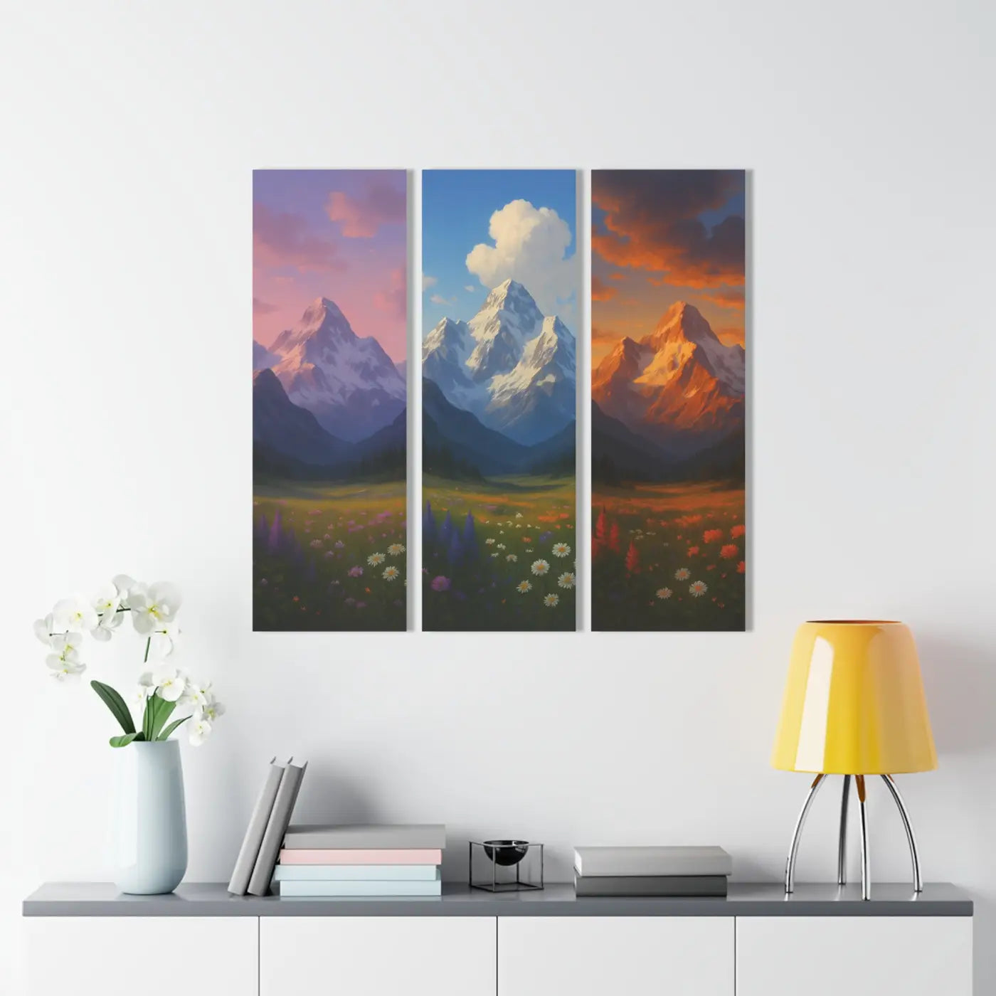 Mountain Landscape Acrylic Triptych Wall Art - Nature Lover Gift - DipaliZ
