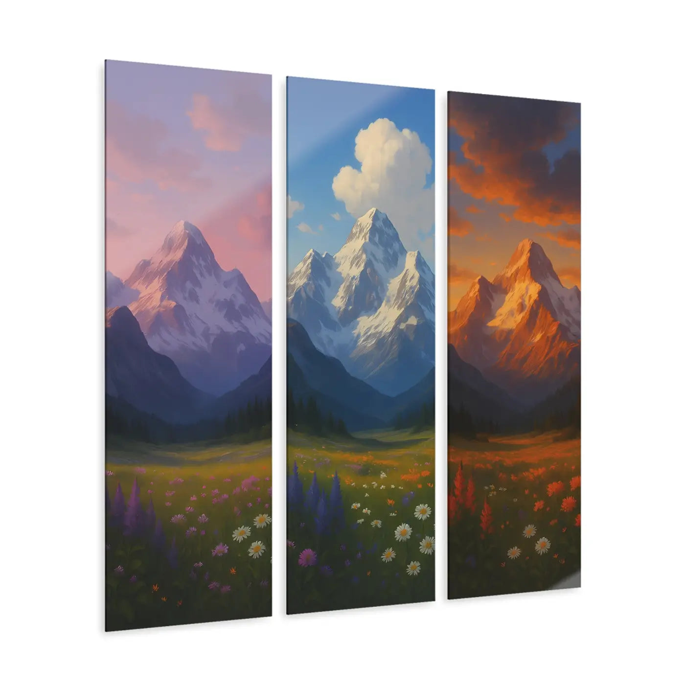 Mountain Landscape Acrylic Triptych Wall Art - Nature Lover Gift - DipaliZ