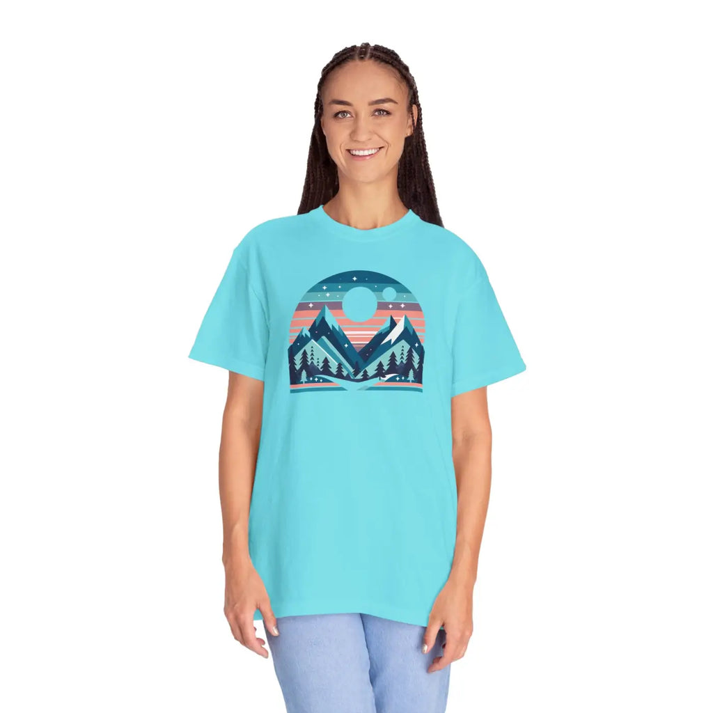 Unisex Garment-Dyed T-Shirt - Mountain Travel Design - DipaliZ