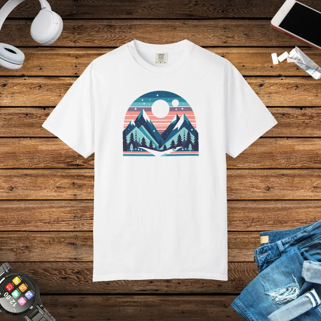 Unisex Garment-Dyed T-Shirt - Mountain Travel Design - DipaliZ