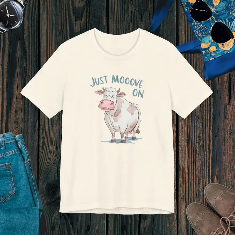 Just Move On Cow Tee - Unisex Short Sleeve - DipaliZ