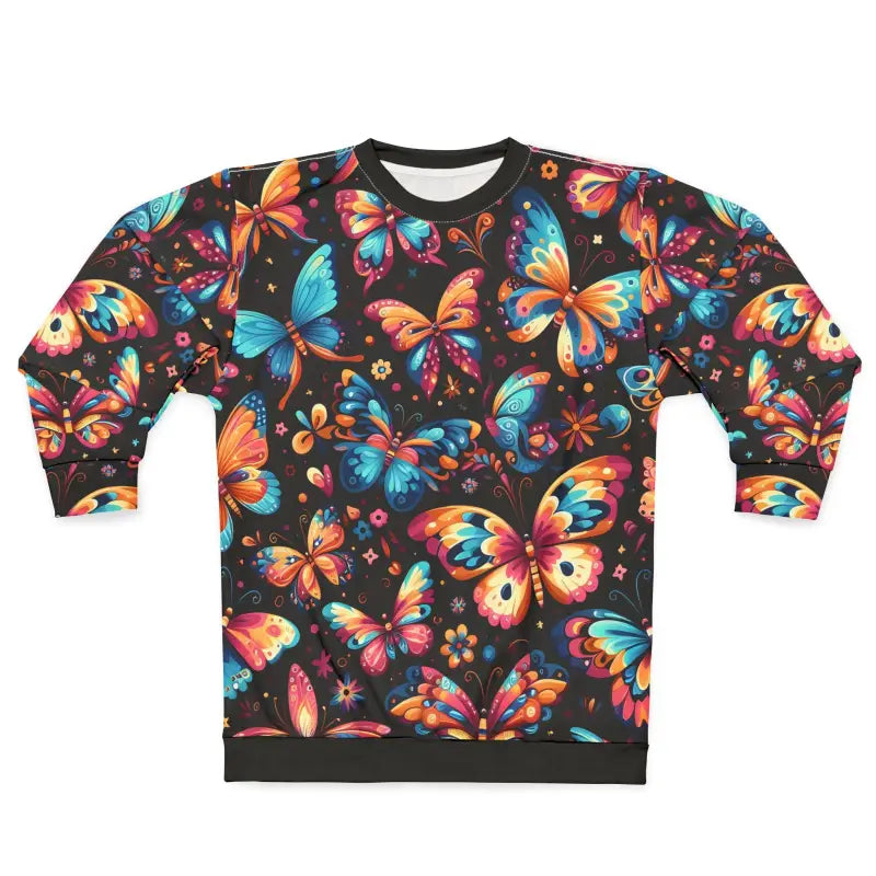 Multi Colored Butterflies Sweatshirt - Unisex AOP Design - DipaliZ