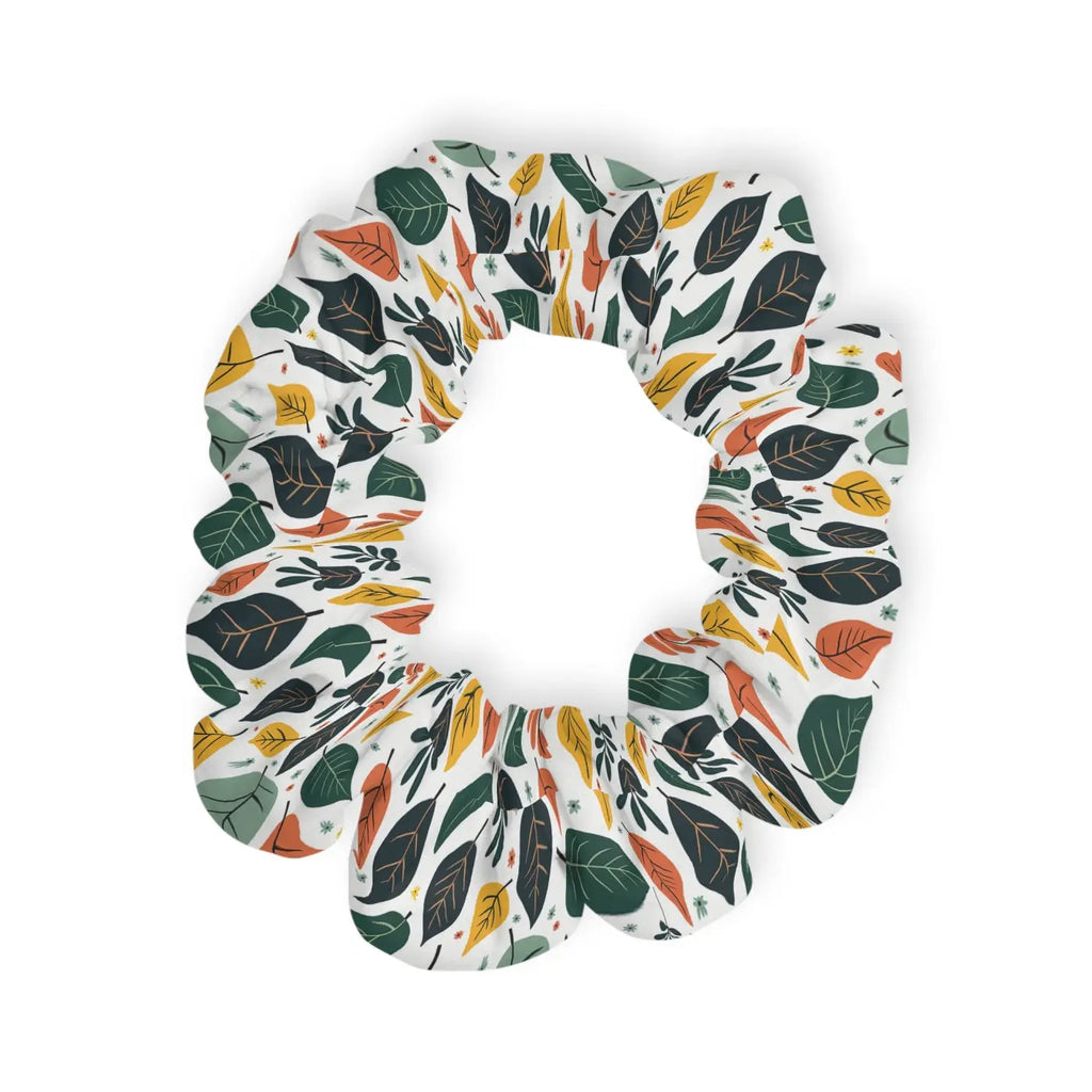 Multicolored Leaves Scrunchie - Jersey-Knit Fabric - DipaliZ