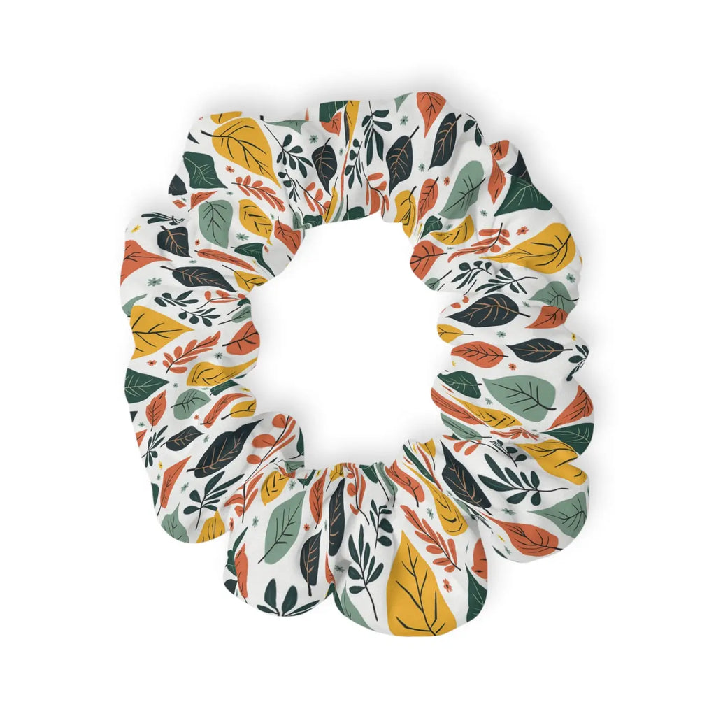 Multicolored Leaves Scrunchie - Jersey-Knit Fabric - DipaliZ
