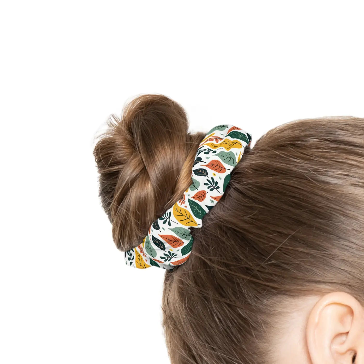 Multicolored Leaves Scrunchie - Jersey-Knit Fabric - DipaliZ