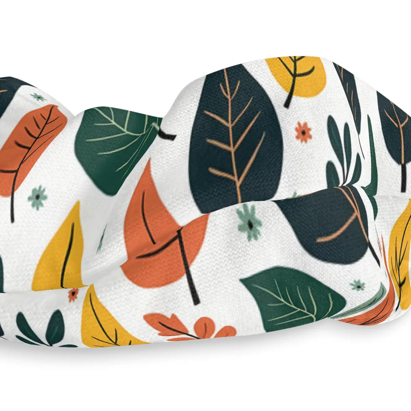Multicolored Leaves Scrunchie - Jersey-Knit Fabric - DipaliZ
