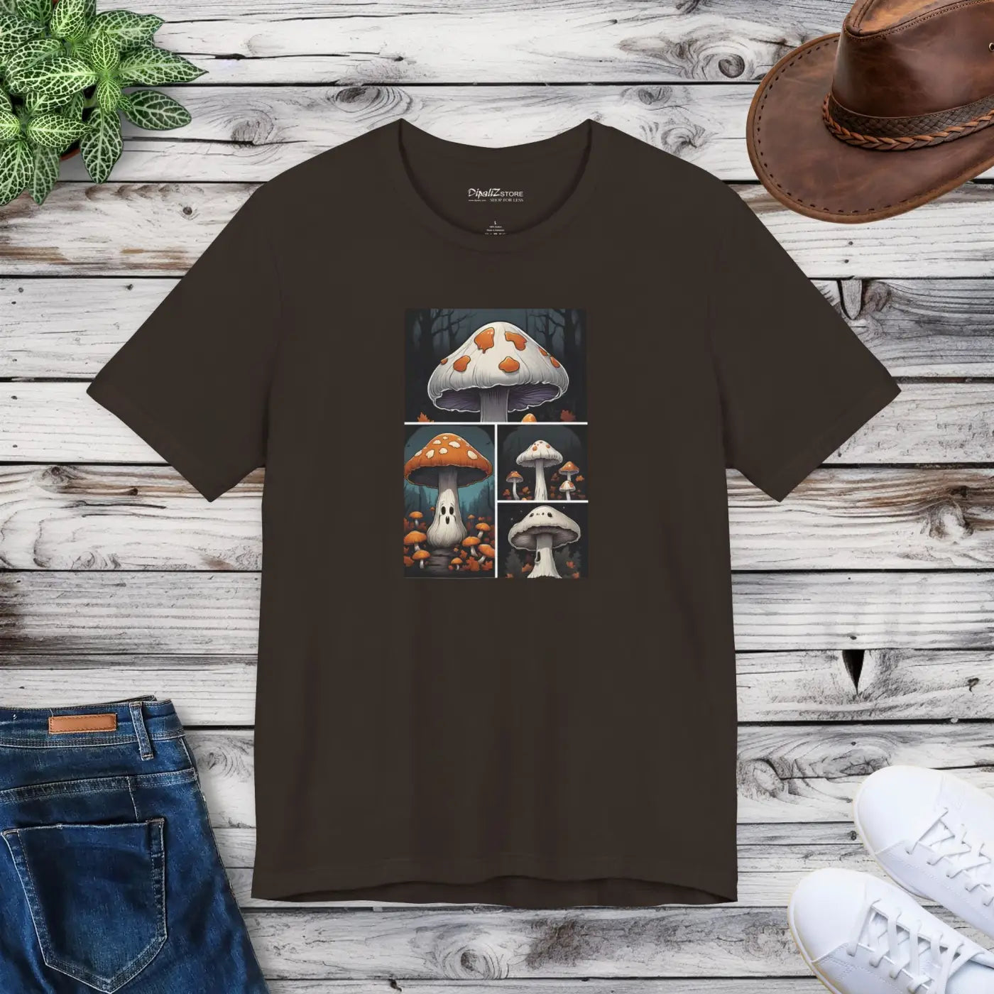 Spooky Forest Mushrooms Unisex Jersey Short Sleeve Tee - Halloween - DipaliZ