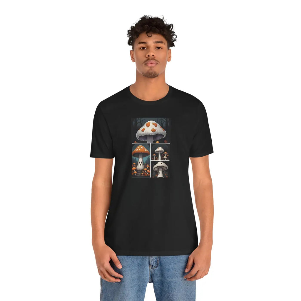 Spooky Forest Mushrooms Unisex Jersey Short Sleeve Tee - Halloween - DipaliZ