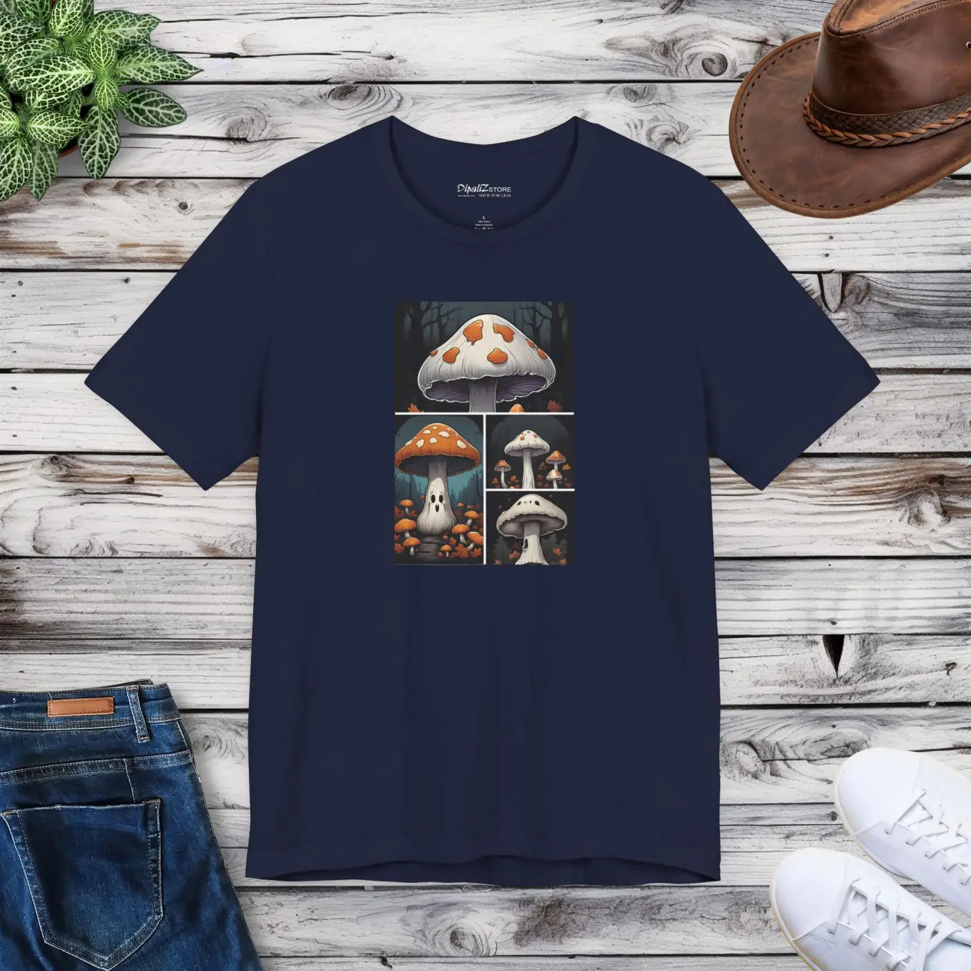 Spooky Forest Mushrooms Unisex Jersey Short Sleeve Tee - Halloween - DipaliZ