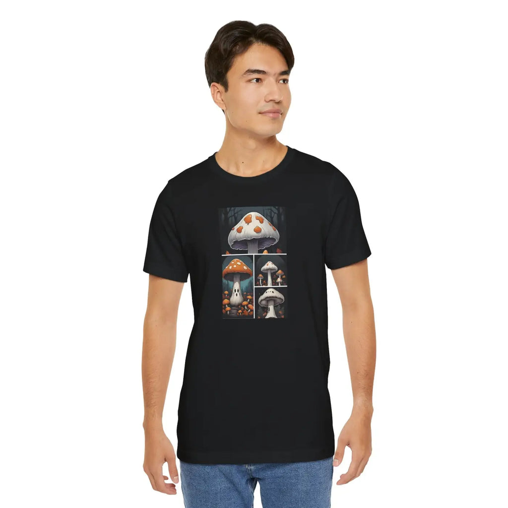 Spooky Forest Mushrooms Unisex Jersey Short Sleeve Tee - Halloween - DipaliZ