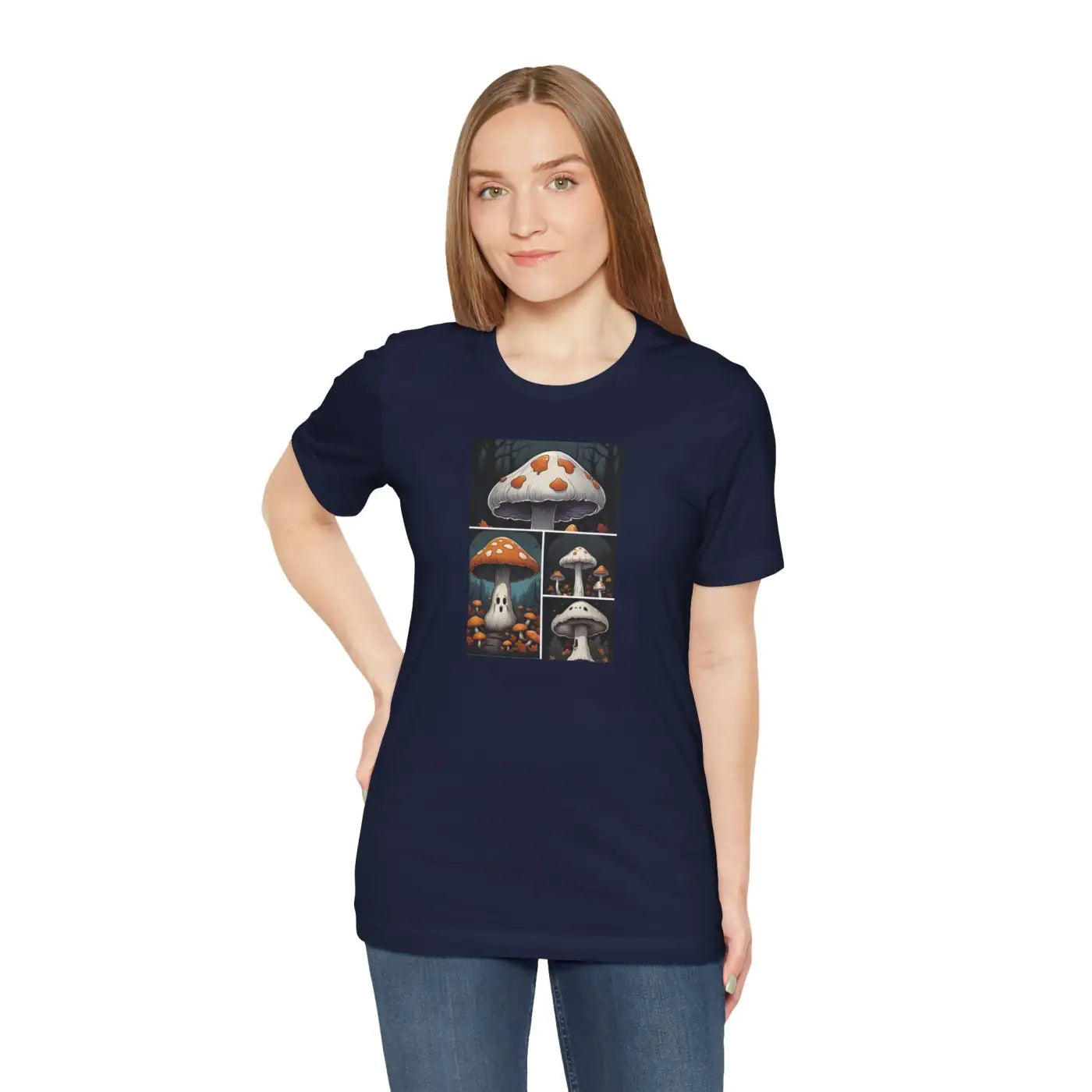 Spooky Forest Mushrooms Unisex Jersey Short Sleeve Tee - Halloween - DipaliZ