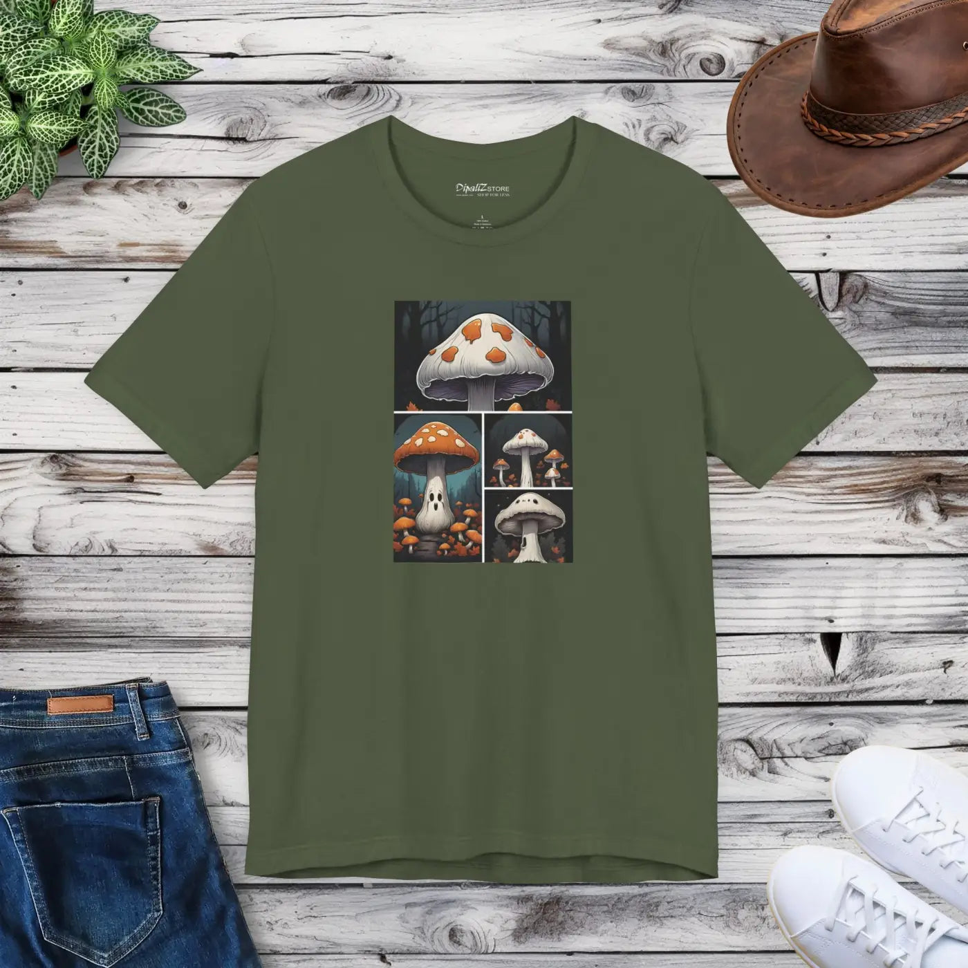 Spooky Forest Mushrooms Unisex Jersey Short Sleeve Tee - Halloween - DipaliZ