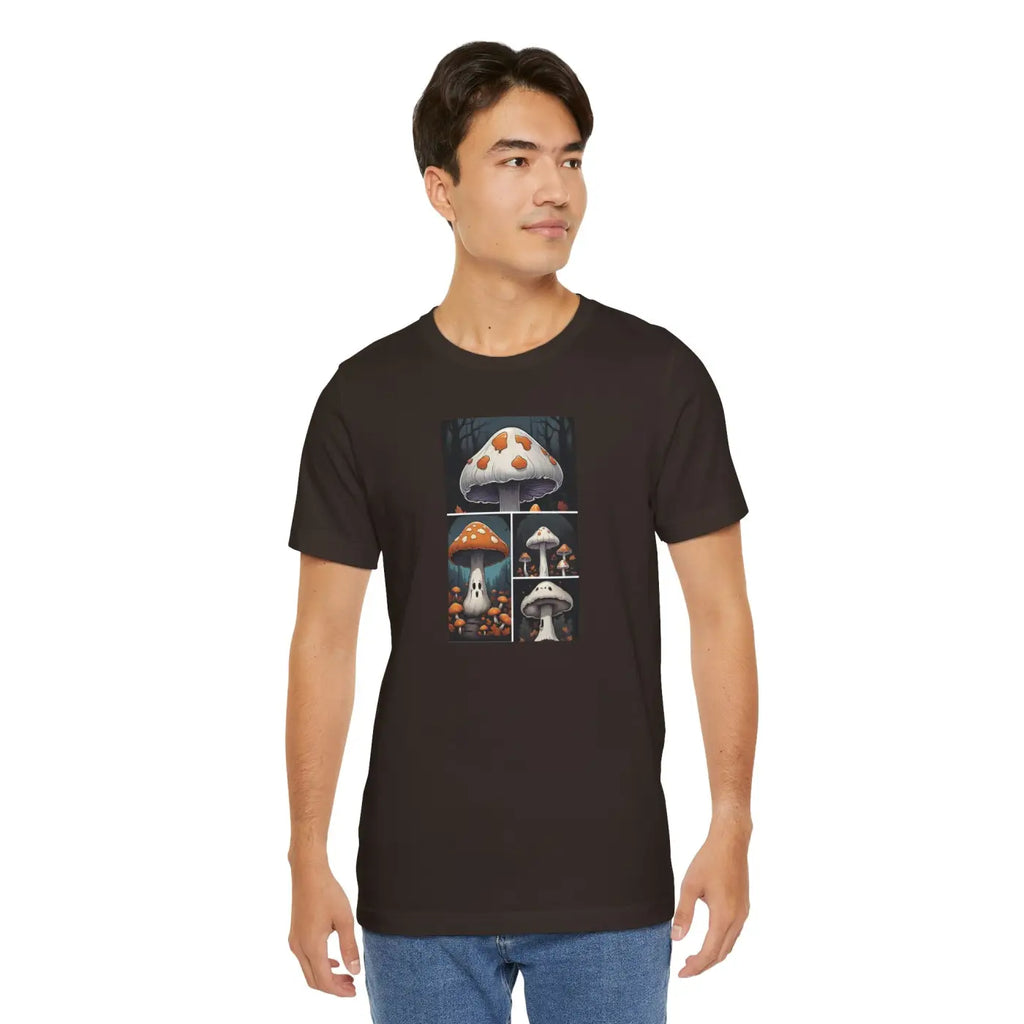 Spooky Forest Mushrooms Unisex Jersey Short Sleeve Tee - Halloween - DipaliZ