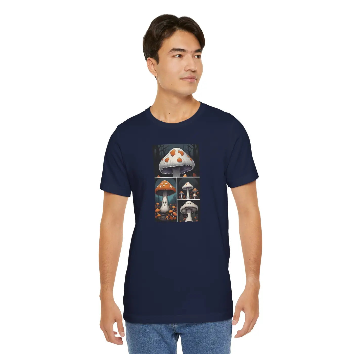 Spooky Forest Mushrooms Unisex Jersey Short Sleeve Tee - Halloween - DipaliZ