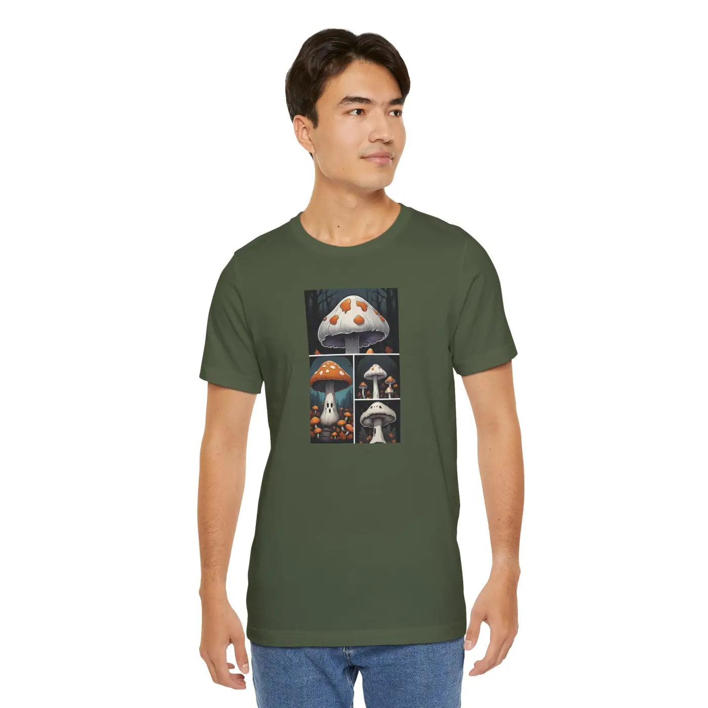 Spooky Forest Mushrooms Unisex Jersey Short Sleeve Tee - Halloween - DipaliZ