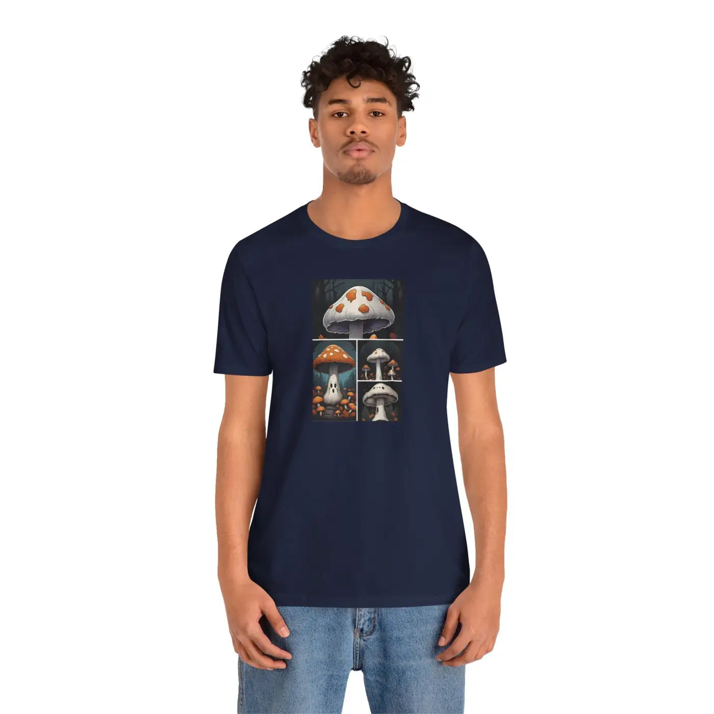 Spooky Forest Mushrooms Unisex Jersey Short Sleeve Tee - Halloween - DipaliZ