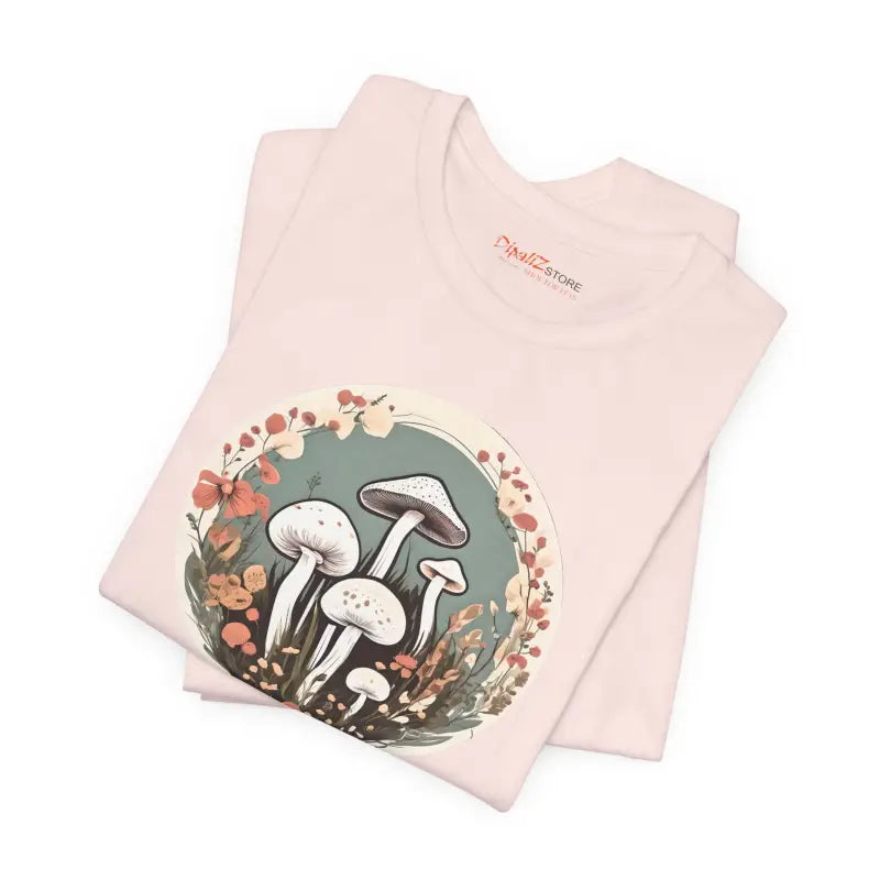 Retro Mushrooms Tee - Cottagecore Jersey Short Sleeve - DipaliZ