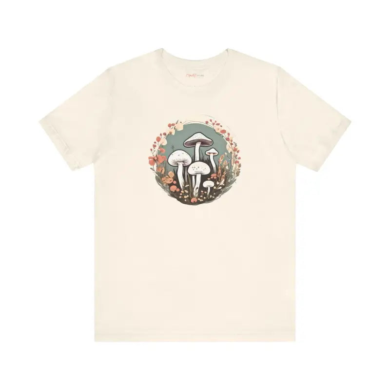 Retro Mushrooms Tee - Cottagecore Jersey Short Sleeve - DipaliZ