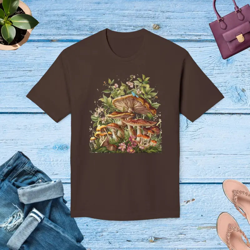 Cottage Core Mushrooms T-Shirt - Cozy Cotton Tee - DipaliZ
