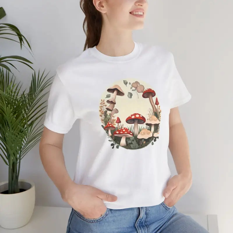 Unisex Jersey Short Sleeve Tee - Cottagecore Mushroom Design - DipaliZ