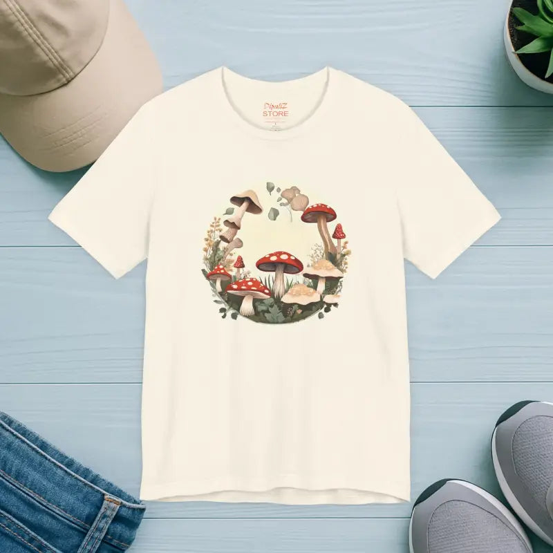 Unisex Jersey Short Sleeve Tee - Cottagecore Mushroom Design - DipaliZ
