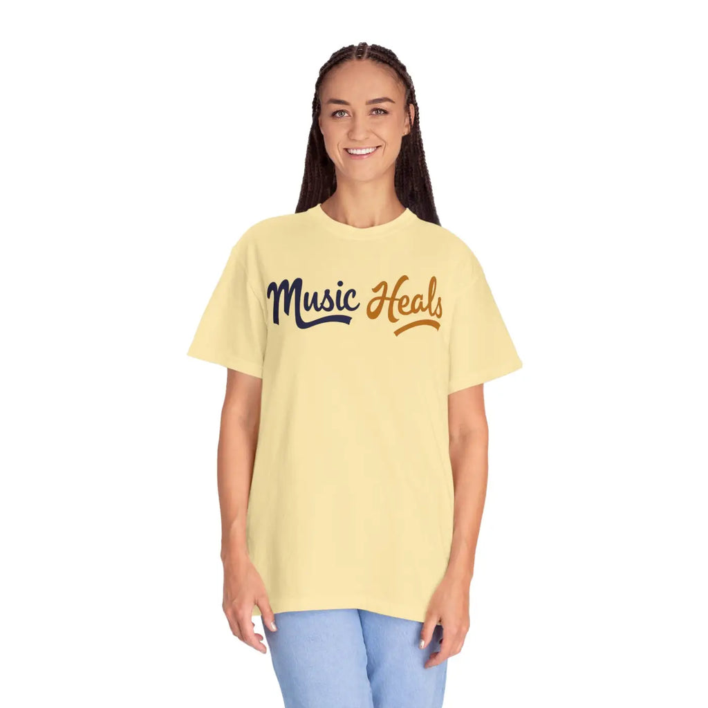 Music Heals Unisex Garment-Dyed T-Shirt - Epic Comfort - DipaliZ