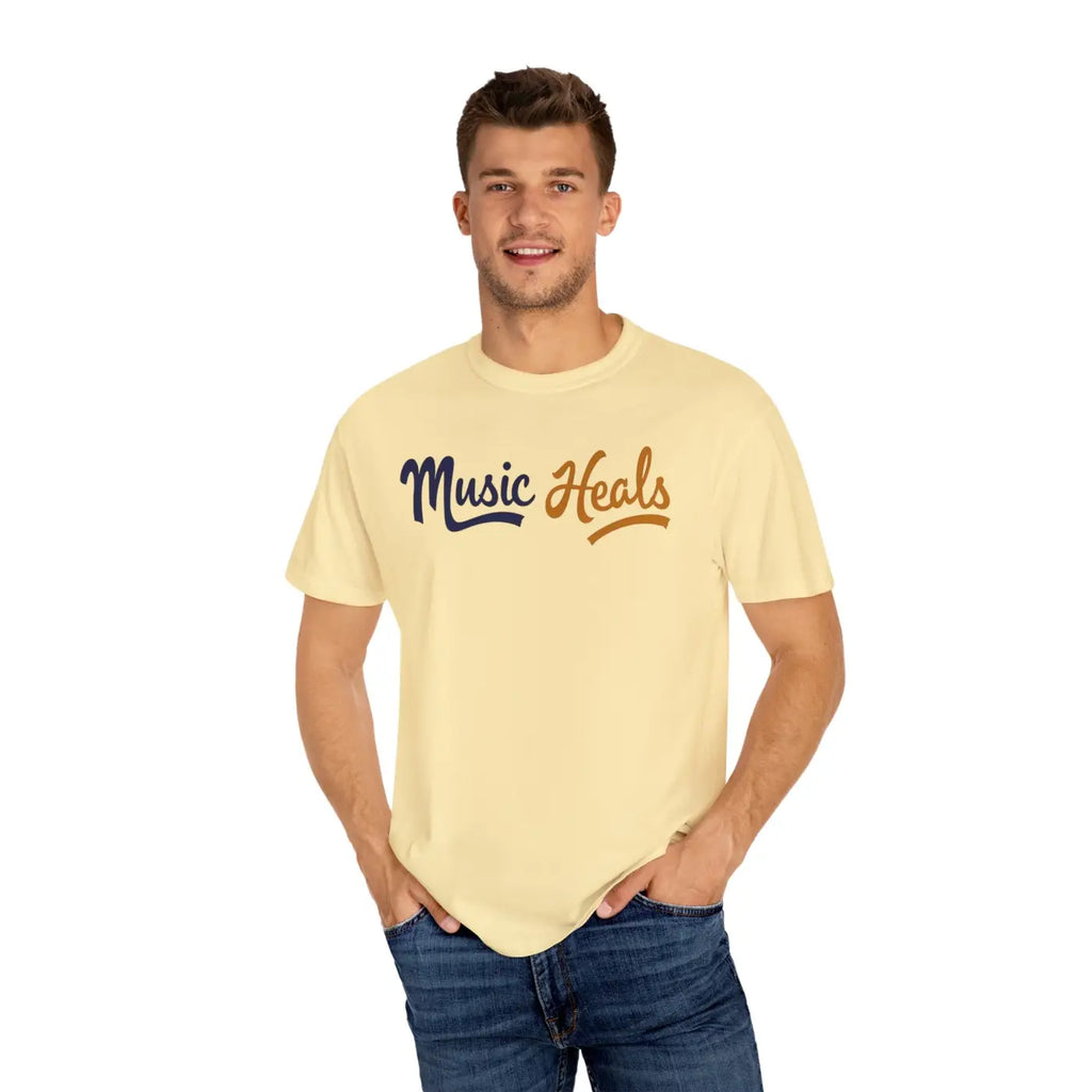 Music Heals Unisex Garment-Dyed T-Shirt - Epic Comfort - DipaliZ