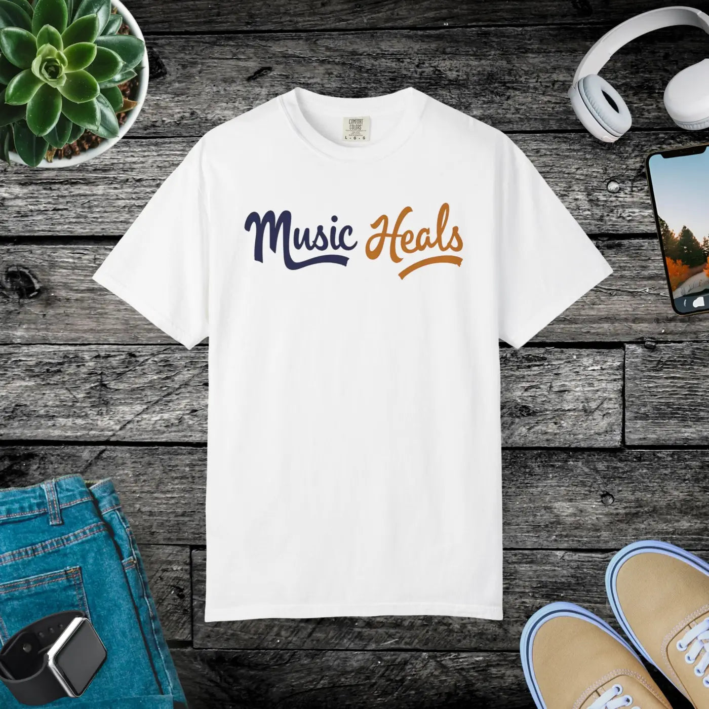 Music Heals Unisex Garment-Dyed T-Shirt - Epic Comfort - DipaliZ