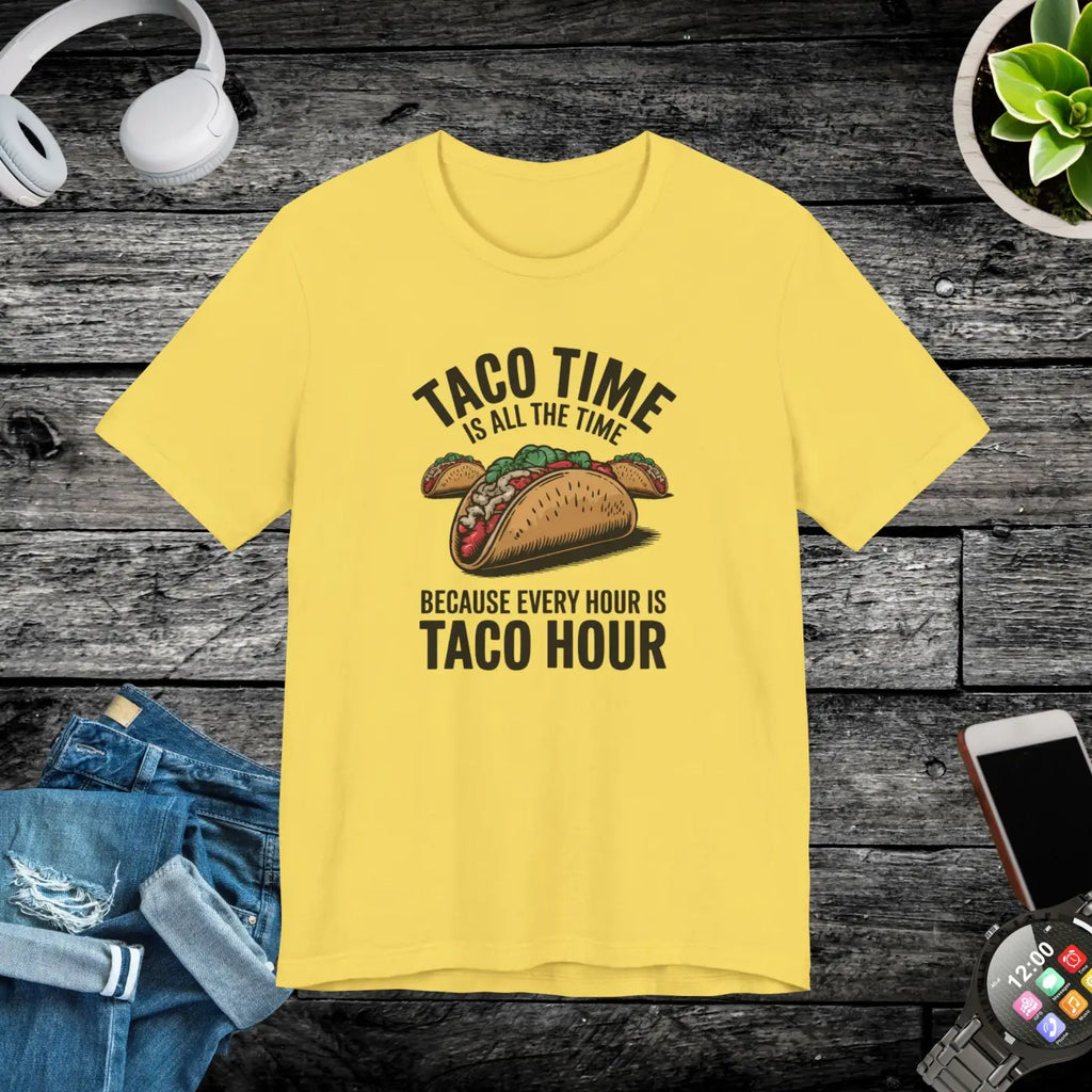 Taco Time Tee - Airlume Combed Ribbed Knit Collar - DipaliZ