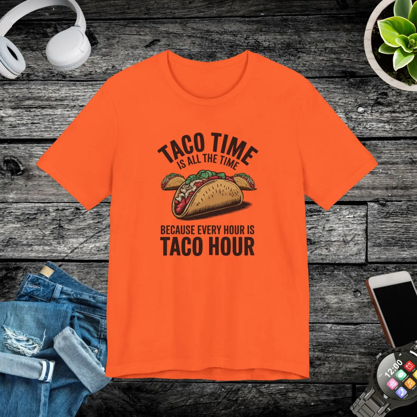 Taco Time Tee - Airlume Combed Ribbed Knit Collar - DipaliZ