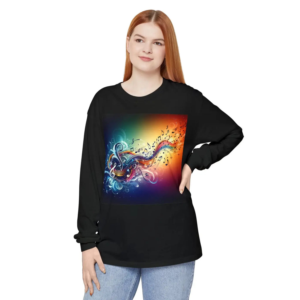 Music Vibes Long Sleeve Tee - Vibrant Creative Style - DipaliZ