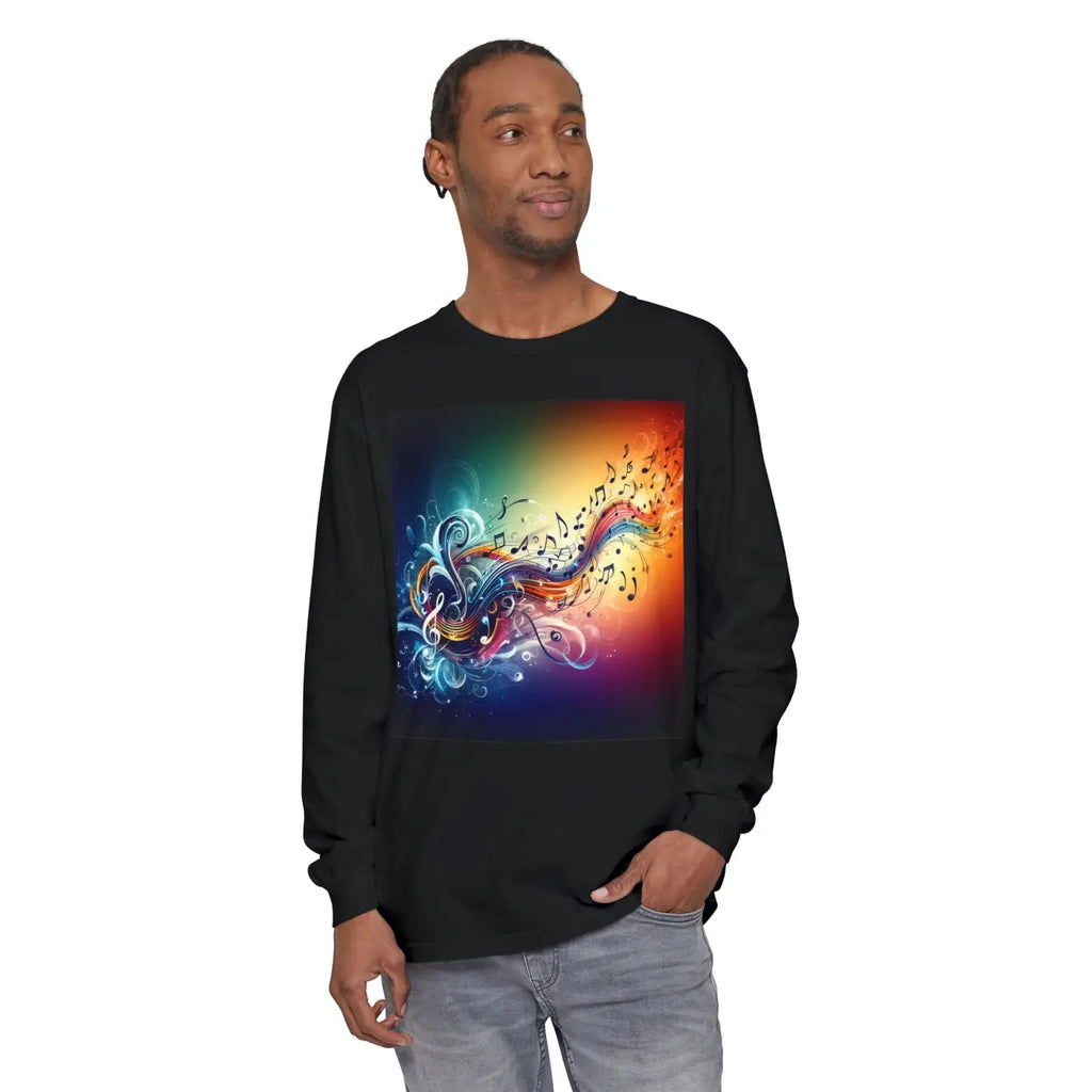 Music Vibes Long Sleeve Tee - Vibrant Creative Style - DipaliZ