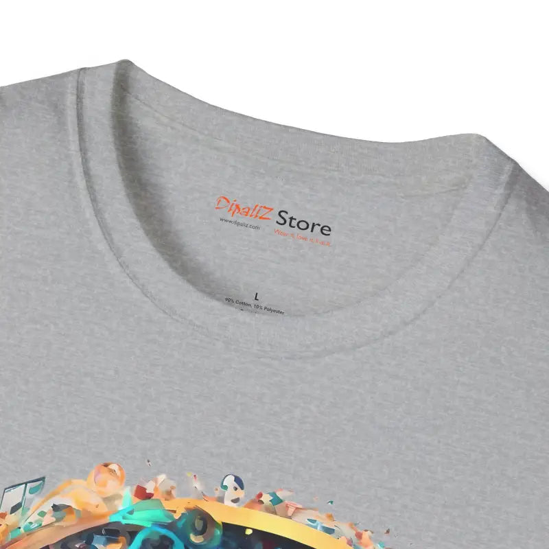 Musical Notes Moon Unisex Softstyle T-Shirt - Cotton Comfort - DipaliZ