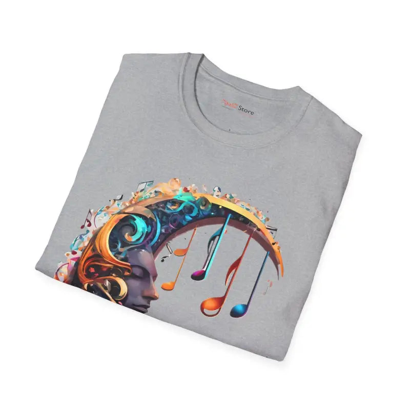 Musical Notes Moon Unisex Softstyle T-Shirt - Cotton Comfort - DipaliZ