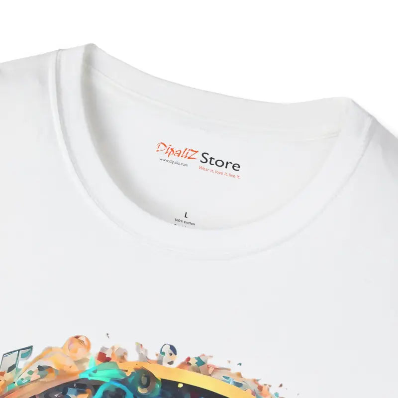 Musical Notes Moon Unisex Softstyle T-Shirt - Cotton Comfort - DipaliZ