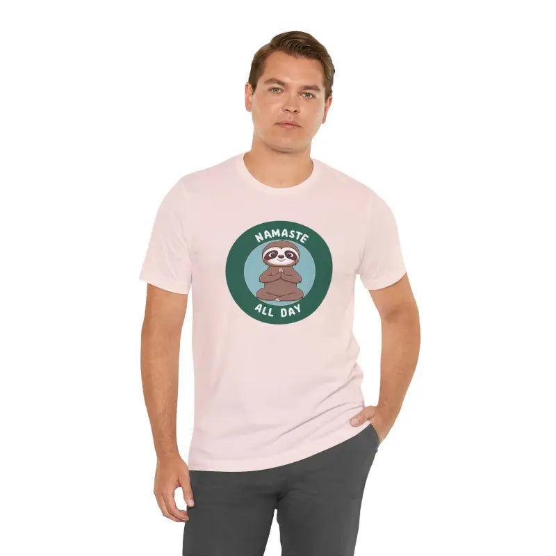 Namaste Sloth Yoga Jersey Short Sleeve Tee - DipaliZ