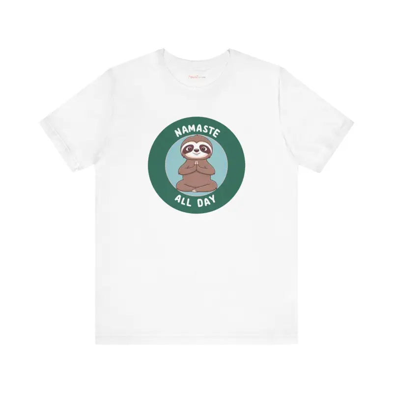 Namaste Sloth Yoga Jersey Short Sleeve Tee - DipaliZ