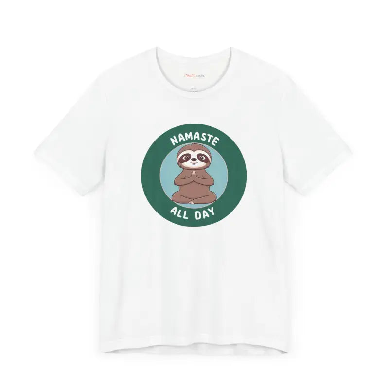 Namaste Sloth Yoga Jersey Short Sleeve Tee - DipaliZ