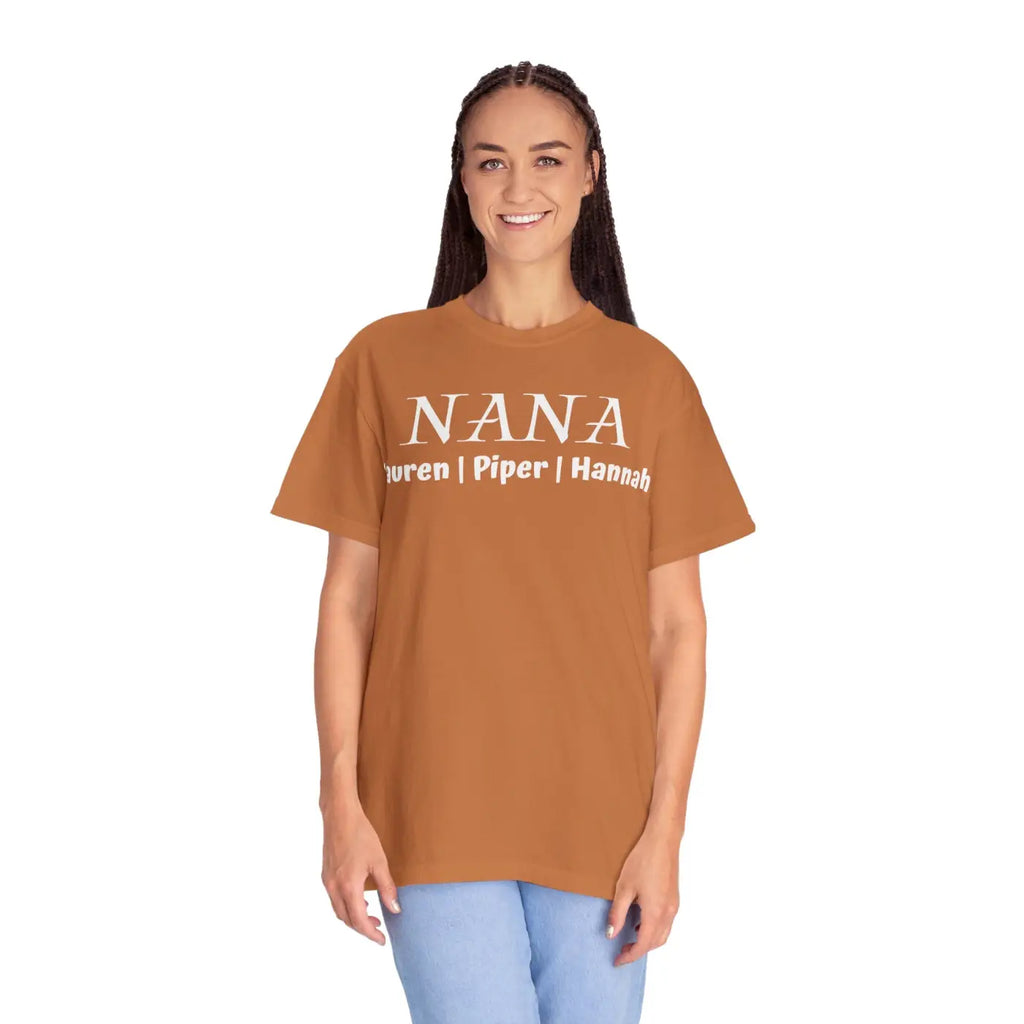 Nana Personalized Custom Names Grandma Gift T-Shirt - DipaliZ