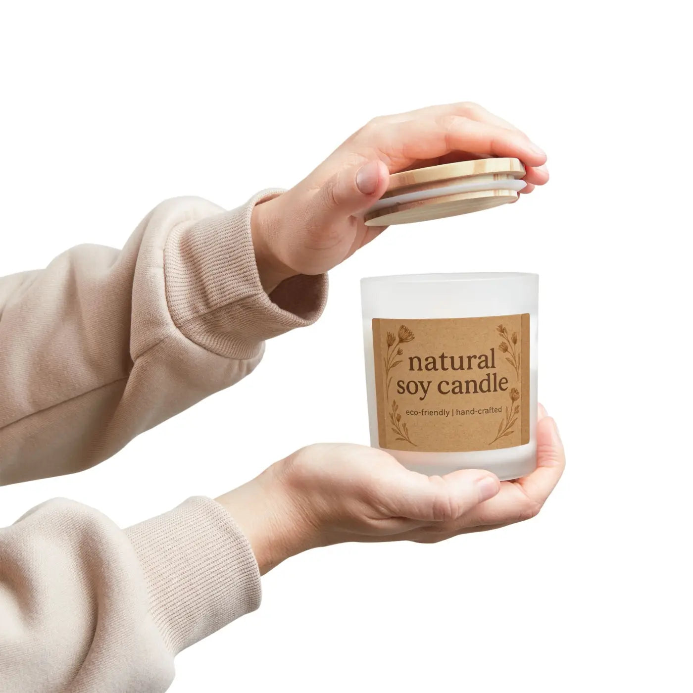 Natural Soy Candle - Unique Wooden Wick Soothing Ambiance - DipaliZ