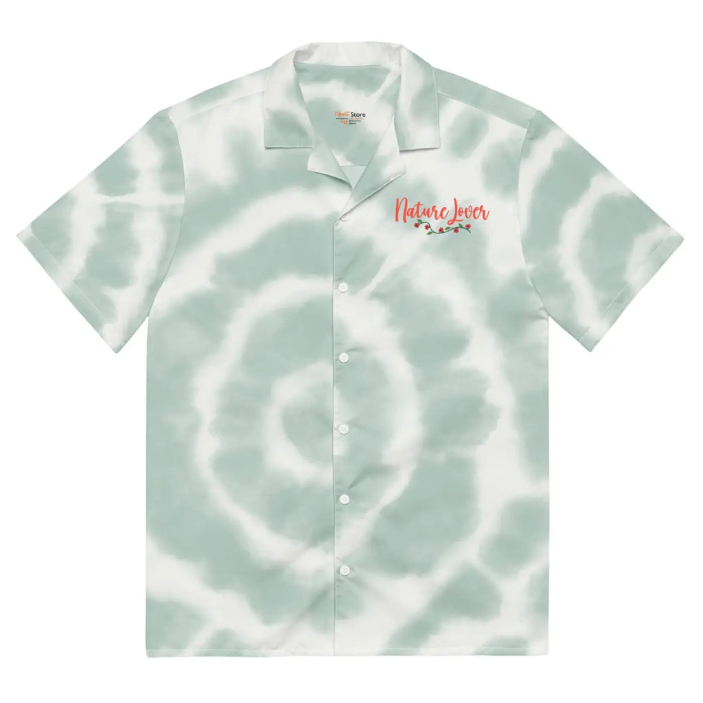 Unisex Button Shirt - Nature Flower Tie-Dye Design - DipaliZ