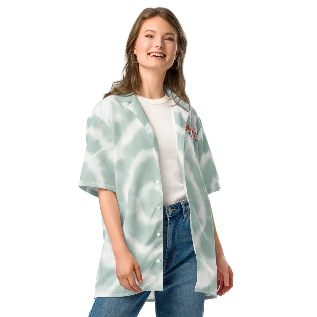 Unisex Button Shirt - Nature Flower Tie-Dye Design - DipaliZ