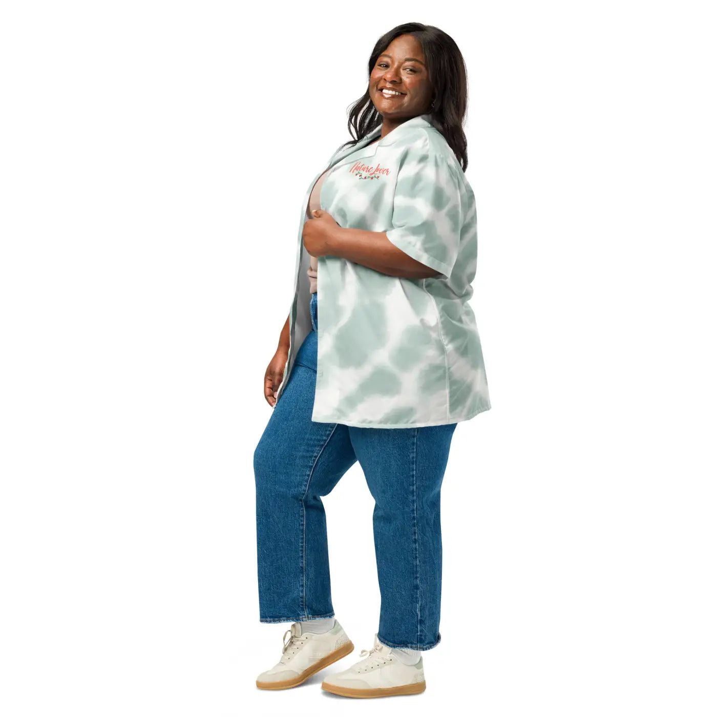 Unisex Button Shirt - Nature Flower Tie-Dye Design - DipaliZ