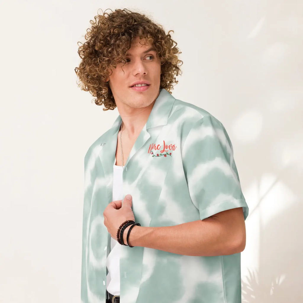 Unisex Button Shirt - Nature Flower Tie-Dye Design - DipaliZ