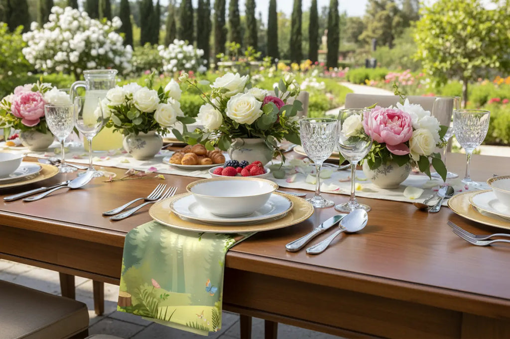 Nature-Inspired Napkin Set, Eco-Friendly Table Decor, Bird and Butterfly Design, Perfect for Gatherings, Picnics, and Spring Celebrations
